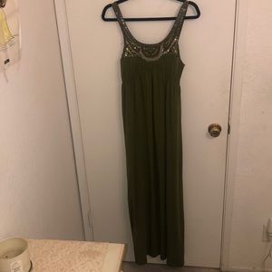 Olive green maxi dress